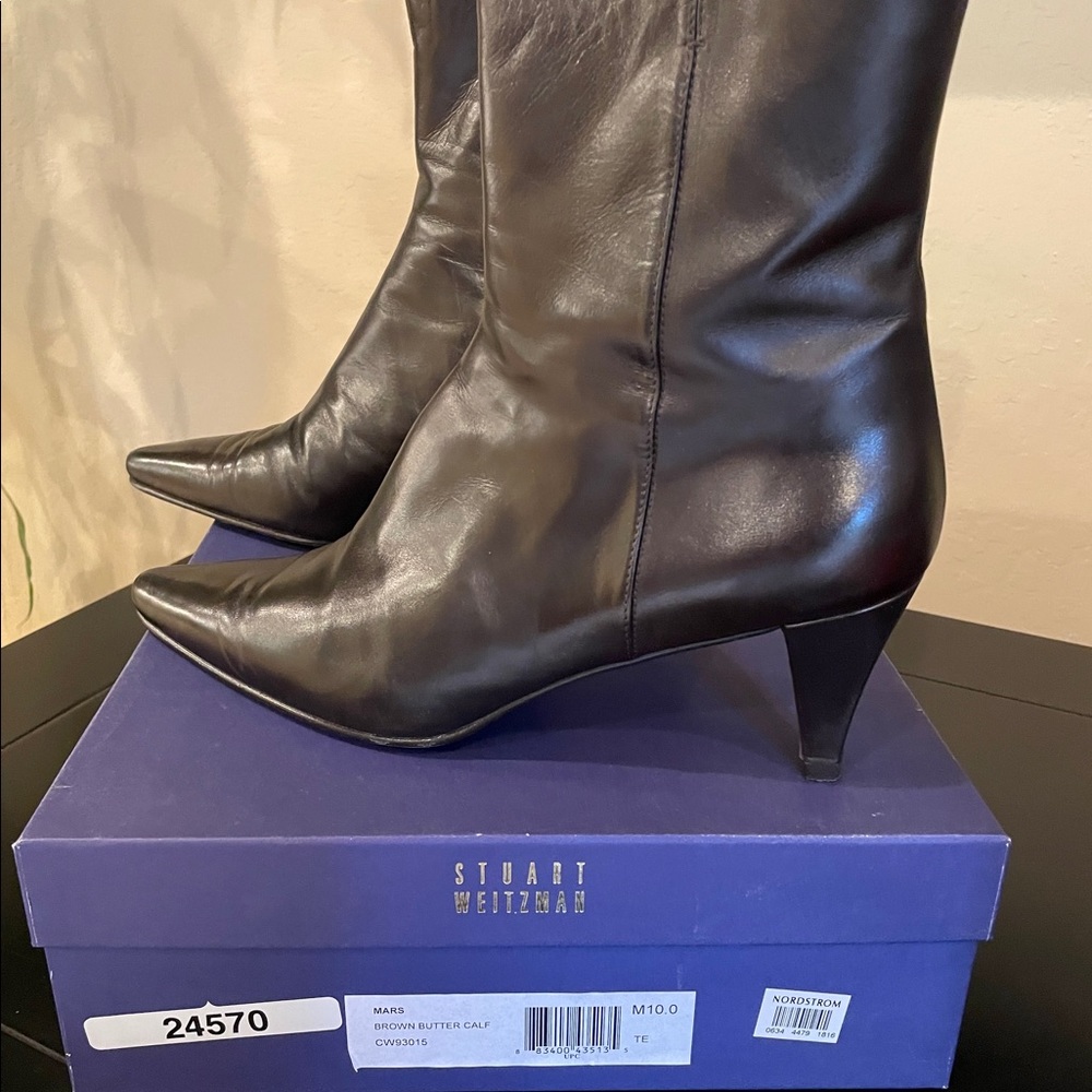 Stuart Weitzman, Size 10M, Brown Ankle Boots
